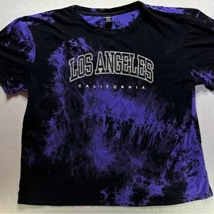 Romwe Tie Dye Size XXL Black Purple Los Angeles California Loose Fitting